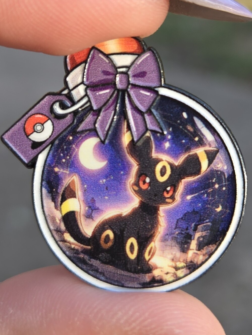 Pokemon Umbreon Night Sky Pet Charm with Purple Bow